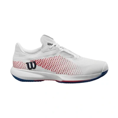 Immagine di Wilson Kaos Swift 1.5 Clay, Tennis Shoe Uomo, White/Deja VU Blue Red, 44 2/3 EU