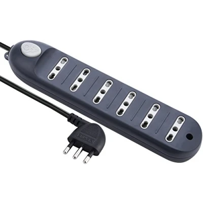 Immagine di Electraline 62003 Multipresa con Cavo, 1.5 mt, 6 Prese Bivalenti 10/16A, Nero