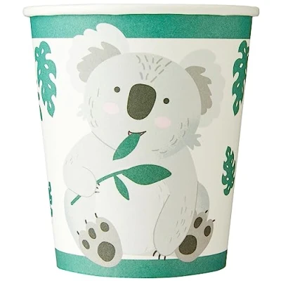 Immagine di amscan 9908600 66 Bicchieri di carta Koala per feste compleanno, confezione da 8