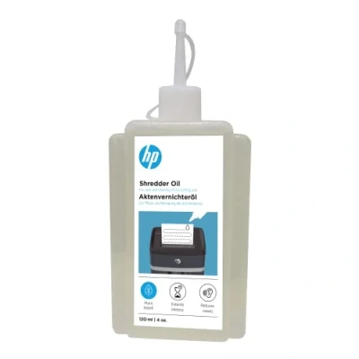 Immagine di HP Distruggidocumenti olio bottiglia 120 ml a base vegetale per la cura del tuo trituratore 9131