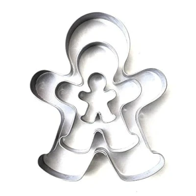 Immagine di Set di formine a forma omino pan zenzero, 3/6, 5/10 cm, in acciaio INOX