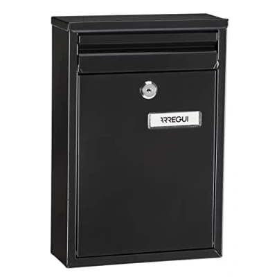 Immagine di ARREGUI Zaguán E5754 Cassetta Postale Individuale in Acciaio, o Raccogliposta, Con 2 Feritoie, da Esterno, Dimensione S (DIN A5), Facile Montare, Nero