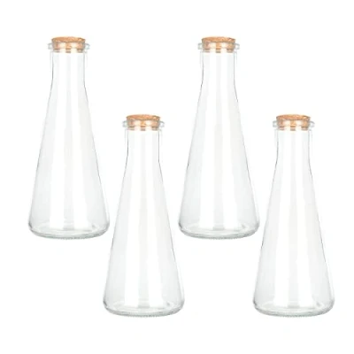Immagine di Magic Season Bottiglie di Vetro Decorative con Tappi Sughero (Bottiglie Coniche da 350 ml / 4 Pezzi)