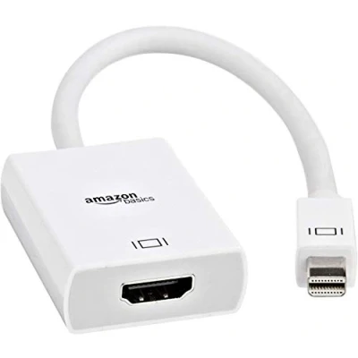 Immagine di Amazon Basics Adattatore da Mini DisplayPort a HDMI, Confezione 1, Bianco