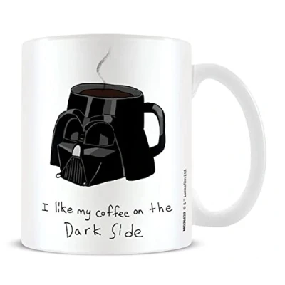 Immagine di Pyramid International Tazza in ceramica di Darth Vader Wars, confezione regalo (design Dark Side Coffee), 325 ml, prodotto ufficiale MG26523