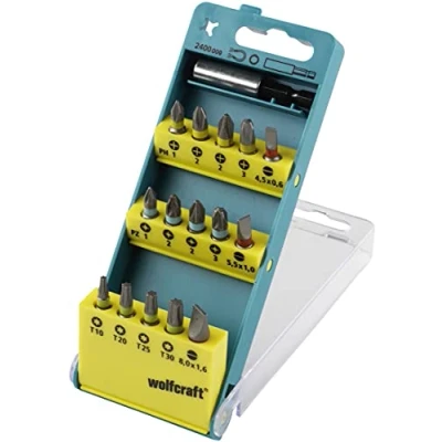 Immagine di Wolfcraft 2400000 Kit inserti 16 parti Taglio, Croce Phillips, Pozidriv, Esalobo Interno (TX)