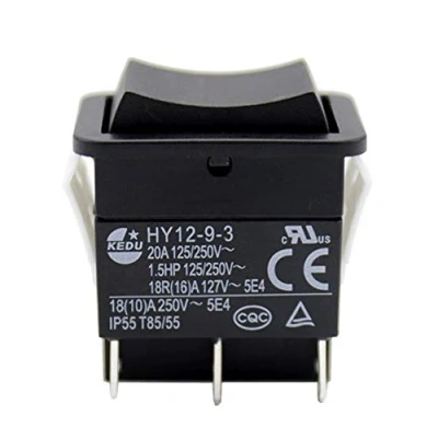 Immagine di KEDU HY12 9 3 6 pin Interruttore a bilanciere ON OFF Interruttori pulsante per utensili elettrici apparecchiature elettriche con funzione di ripristino automatico 125/250V 20A 1.5HP，2 pezzi