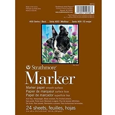 Immagine di Strathmore 497 6 400 Series Marker Pad Blocco di Carta per pennarelli, 15,2 x 20,3 cm, Multicolore, 0.64 15.24 20.32 24 unità