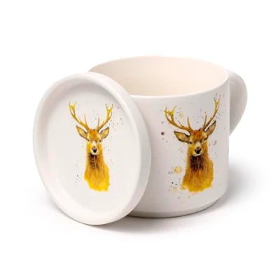 Immagine di Puckator Set Tazza in Porcellana e Sottobicchiere/Coperchio Cervo Selvatico JAN PASHLEY