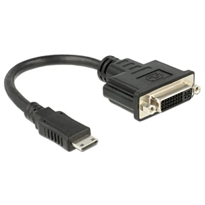 Immagine di Delock 65564 HDMI / DVI Adattatore [1x Spina Mini C 1x Presa 24+5 poli] Nero 20.00 cm