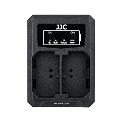 Immagine di JJC Caricabatteria Doppio USB per Sony FX3 Alpha A1 (ILCE 1) A9 ILCE 9 A9II 9M2 A7C A7SIII A7III A7M3 A7IV A7M4 A7RIII A7RM3 A7RIV A7RM4 A6600 Telecamere NP FZ100