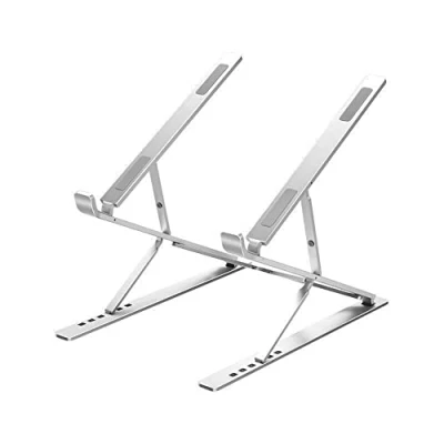 Immagine di Dogfish supporto per computer portatile, pc portatile in lega di alluminio, 7 + 9 livelli altezza, pieghevole, con custodia