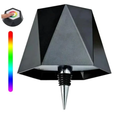 Immagine di Lampada Bottiglia Ricaricabile Controllo Touch LED da Tavolo Senza Fili Dimmerabile a IP54 per Ristoranti e Bar Interni ed Esterni Campeggio,Camera Letto Nero