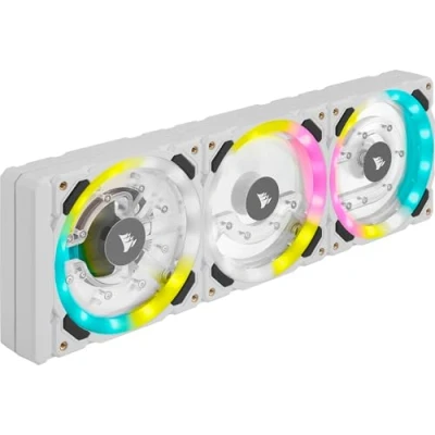 Immagine di Corsair Hydro X Series XD7 RGB Sistema Combinato Pompa/Serbatoio, Piastra con di Distribuzione da 360 mm, Pompa PWM D5, Serbatoio 140 ml, 36 LED Regolabili Singolarmente, Bianco