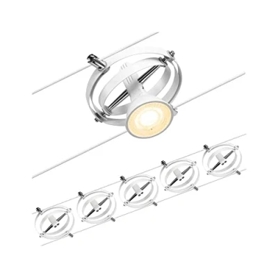 Immagine di PAULMANN 94438 Sistema di illuminazione completo su cavo GU5.3 Bianco opaco, Cromo