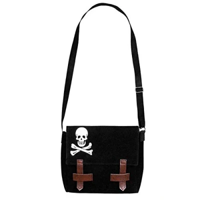 Immagine di Boland 74145 borsa pirata, dimensioni 25 x 26 cm, a tracolla con teschio e tracolla, mano, carnevale, festa tema, Halloween