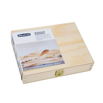 Immagine di Schmincke HORADAM® AQUARELL, Set supergranulazione Deserto, 5 tubi da 15 ml, 74 869 097, scatola di legno, tinte a granulazione molto forte, acquerelli finissimi e supergranulanti