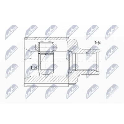 Immagine di NTY NPW PL 062 Kit Giunto Omocinetico Assale anteriore Dx
