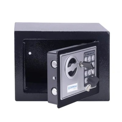 Immagine di DONAU TECH Mini cassaforte digitale per mobili, 4,6 l, 23 x 17 cm, con password e 2 chiavi di sicurezza, cassaforte, colore: Nero