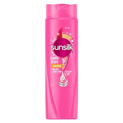 Immagine di Sunsilk, Shampoo Scintille di Luce, Anticrespo Districante, Dona Lucentezza al Capello, Formula Active Fusion con Olio Jojoba, Collagene e Biotina, 400 ml