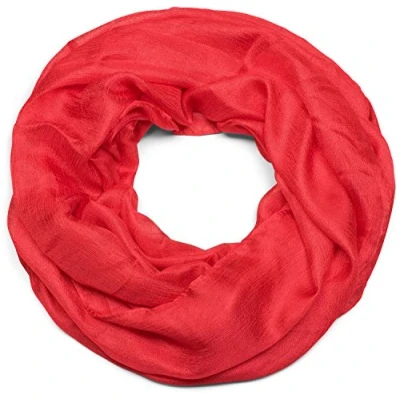 Immagine di styleBREAKER sciarpa a loop da donna leggera e setosa in tinta unita, tubolare estiva monocolore 01017063, colore:Rosso
