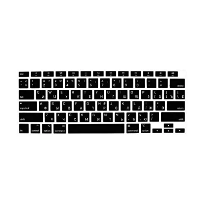 Immagine di MiNGFi russo silicone coperchio della tastiera Copritastiera per MacBook Air 13&quot; Touch ID Modello M1 A2337 A2179 (2020+) US/ANSI layout Nero