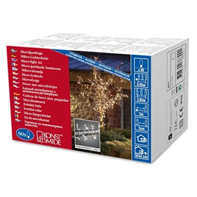 Immagine di Konstsmide 2366 003 Micro catena luminosa esterno rete elettrica Numero di lampadine 80 Lampada ad incandescenza Trasparente Lunghezza illuminata: 3.95 m
