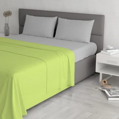 Immagine di TRENDY CHIC Completo letto 100% Cotone made in Italy, Matrimoniale, Verde Acido