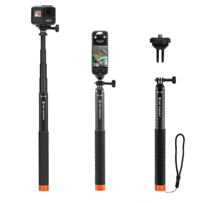 Immagine di K&amp;F Concept MS22 Selfie Stick, 127cm Bastone Invisibile in Carbonio, Monopiede Estensibile con Adattatore per Fotocamera Sportiva, Compatibile GoPro Hero 13/12 Insta360 DJI Osmo Action