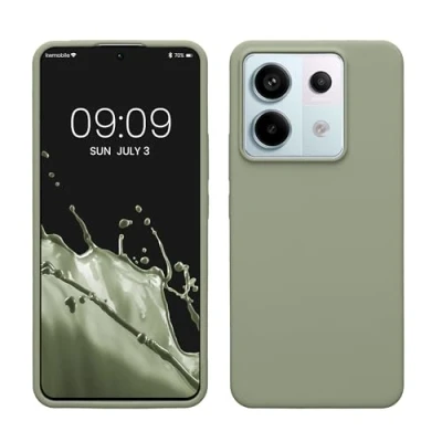 Immagine di kwmobile Cover per Xiaomi Redmi Note 13 Pro 5G / Poco X6 Custodia Back Case Smartphone in Silicone TPU Protezione Gommata verde grigio