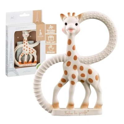 Immagine di SOPHIE LA GIRAFE, 2 anelli diversi per masticare e alleviare il dolore alle gengive, Dalla nascita