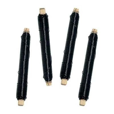 Immagine di Diompirux 0,65mm Set di 4 in Alluminio da Giardino, Filo Giardinaggio per L&#039;artigianato e Legare Le Piante, Fiori Nero Avvolto, Metallico Modellabile, Alberi,Piante