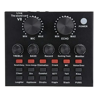 Immagine di VBESTLIFE V8 Live Sound Card, Bluetooth Voice Changer Karaoke Card per Cellulare/Computer/Auricolare