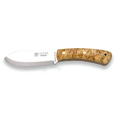 Immagine di joker Coltello da caccia Nessmuk S CL132, manico in betulla, lama 11 cm Sandvik 14C28N, fodero pelle marrone, per la pesca, caccia, il campeggio e l&#039;escursionismo