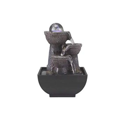 Immagine di BEPER P201UTP200 Fontana Zen con Luce Led Rilassante da Interno a Cascata, Nero/Resina, Piccolo