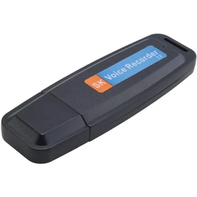 Immagine di Qutsvosh mini registratore vocale digitale portatile U Disk USB ricaricabile dittafono attivato Nero