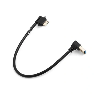 Immagine di System S Micro USB 3.0 90 Gradi angolare Sinistro A Tipo all&#039; Indietro Cavo Adattatore Dati di Ricarica 27 cm