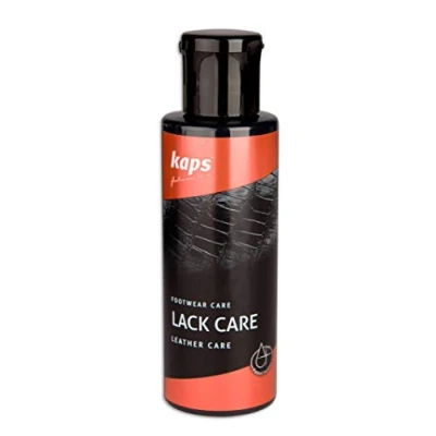 Immagine di Kaps Balsamo Per la Cura della Pelle Verniciata, Laccata, Sintetica e di Rettile, Previene le Crepe, Scarpe Stivali Borse, Lack Care (Nero)