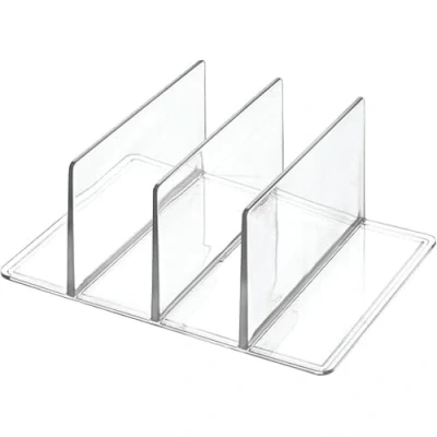 Immagine di The Home Edit by iDesign Divisorio di cosmetici, Per i contenitori taglia media della serie Edit, Plastica riciclata, Trasparente, 10 x 15 6 cm