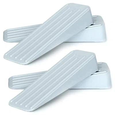 Immagine di Mario10 Fermaporta in gomma antiscivolo per interni ed esterni, pavimenti, multi superficie, gomma, resistenti, rimanere aperti, confezione da 4 (grigio)