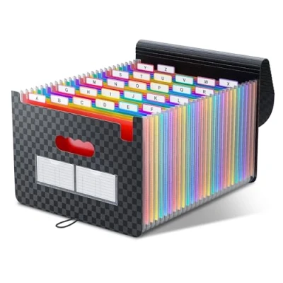 Immagine di ThinkTex 26 Tasche Raccoglitore Documenti Espandibile,A4 Cartellina Porta Documenti/Organizzatore Portadocumenti Da Scrivania,Multicolore Fisarmonica Faldoni Per Ufficio Scuola Casa Viaggio