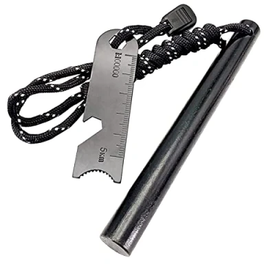 Immagine di Newaner XXL Firesteel Fire Starter, acciarino Campeggio pietra focaia con paracord, Raschietto in acciaio scala e cavatappi, accenditori per campeggio, outdoor sopravvivenza
