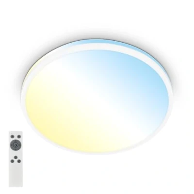 Immagine di BRILONER lampada da soffitto a LED con telecomando, bianco caldo freddo, dimmerabile all&#039;infinito, LED, plafoniera 33 x 6 cm,