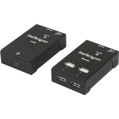 Immagine di StarTech.com Prolunga/Extender USB 2.0 a 4 porte via Cat5 o Cat6 Estensore USB2.0 cavo Cat5/Cat6 fino 40m (USB2004EXTV)