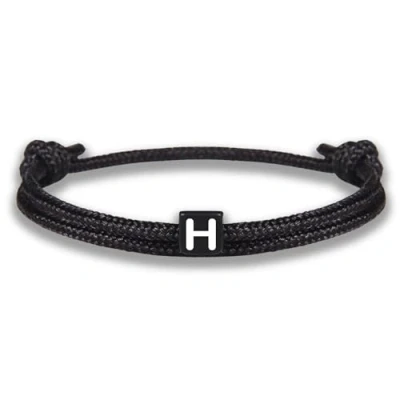 Immagine di GD GOOD.designs Bracciale in corda con lettere dell&#039;amicizia nero regolabile dimensioni 14cm 24cm Iniziale H