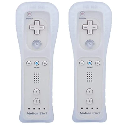 Immagine di TechKen 2 pezzi Controller Linker Wii con Motion Plus,Controller Telecomando Remote Plus Integrato Custodia in Silicone Cinturino per