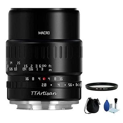 Immagine di TTArtisan Obiettivo macro 40 mm F2.8 APS C ingrandimento 1:1 con messa a fuoco manuale per fotocamera Fuji Fujifilm X Mount XT10 XT20 XT3 XT30 XT4 XT100 XE3 XA1 XA2 XA3 XPRO2 XS10