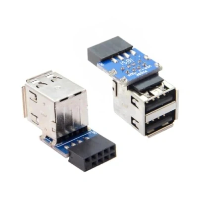 Immagine di Chenyang 2pcs 9Pin/10Pin scheda madre femmina intestazione a doppio adattatore USB 2.0 tipo verticale