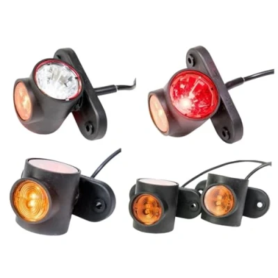 Immagine di Web Truck 2 x LED luce laterale in gomma 12V 24V con omologazione auto di posizione camion caravan bianco rosso arancio
