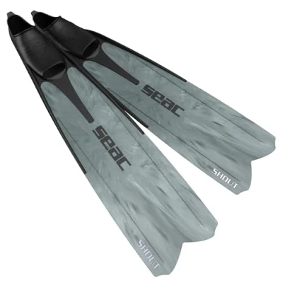 Immagine di SEAC Shout Camo Pinne Lunghe per Pesca Sub, Apnea e Free Diving Grigio 39/40